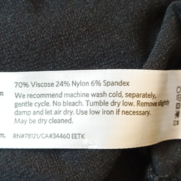 Eileen Fisher washable packable stretch crepe pull on pant black minimalist PM - Picture 8 of 8